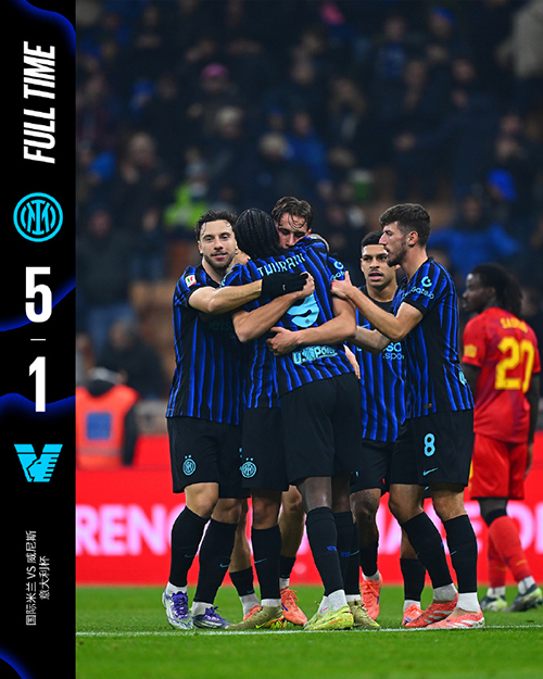 <a href=/football/yijia/ target=_blank class=infotextkey>意甲</a>-国米5-1血洗威尼斯 小图拉姆双响 弗拉泰西助攻双响