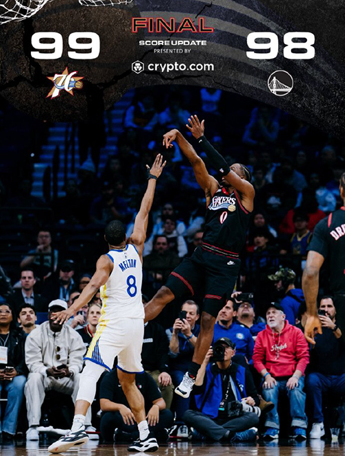 勇士98-99惜败76人，马克西35分，恩比德12+6，库里与巴特勒缺阵