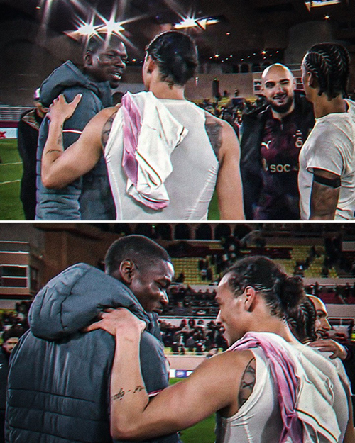 欧冠重逢！博格<a href=/football/barcelona/ target=_blank class=infotextkey>巴萨</a>内场边寒暄，曼市德比旧将再聚首