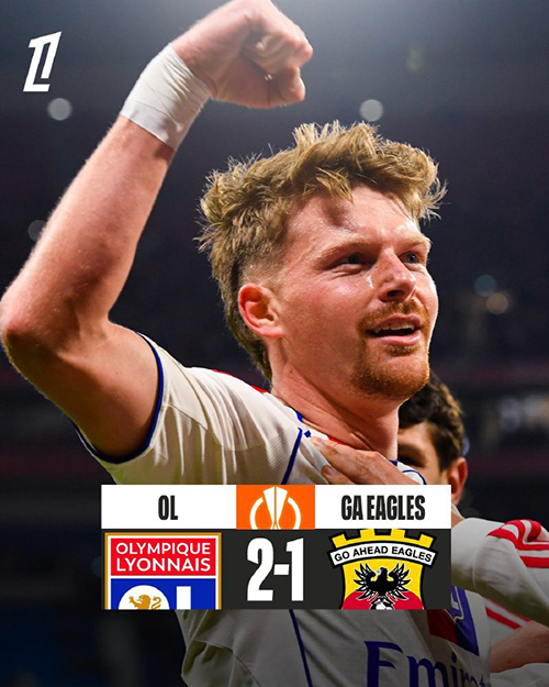 闪电开局+半场定胜负 里昂2-1前进之鹰豪取欧联两连胜