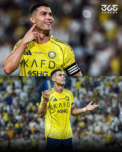 梅罗对决再上演！C罗进球后手势回应球迷高呼<a href=/star/football/119.html target=_blank class=infotextkey>梅西</a>，摇头摊手成焦点