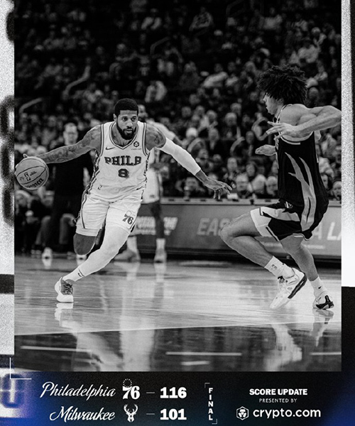 76人116-101轻取雄鹿,乔治20+5+5,小凯文·波特20+7+9